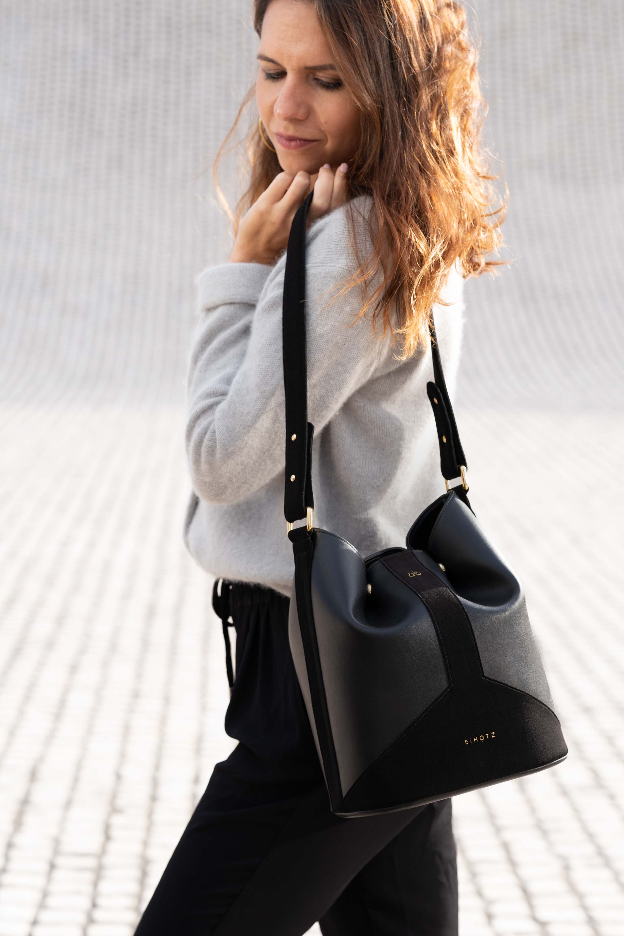 Sac Zego noir, maroquinerie vegan, éco responsable et fabriquée en France